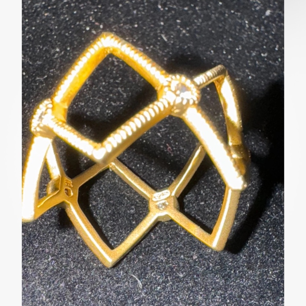 Frieda Rothman Gold Geometric Ring - Picture 2 of 3